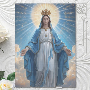Blue Jungfrau Mary Himmlisch Seidenpapier