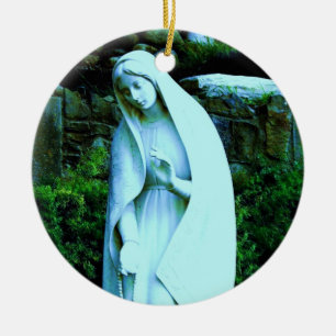 Blue Jungfrau Mary Statue Ornament