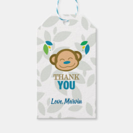 Blue Jungle Monkey Gift Tag Geschenkanhänger