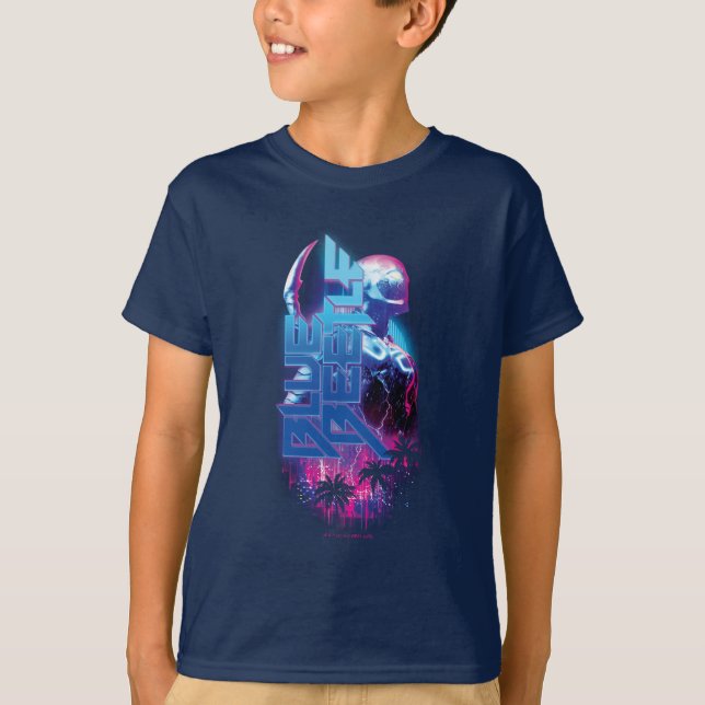 Blue Käfer Retrowave City Lights T-Shirt (Vorderseite)