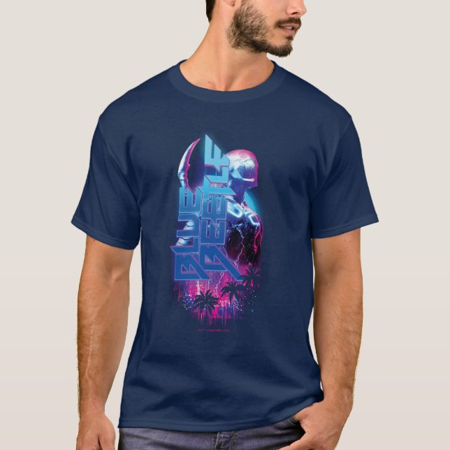 Blue Käfer Retrowave City Lights T-Shirt (Vorderseite)