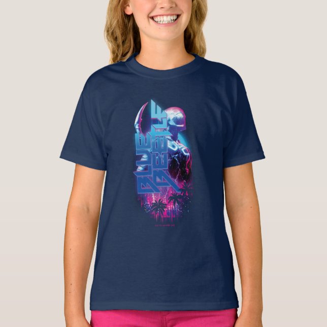 Blue Käfer Retrowave City Lights T-Shirt (Vorderseite)