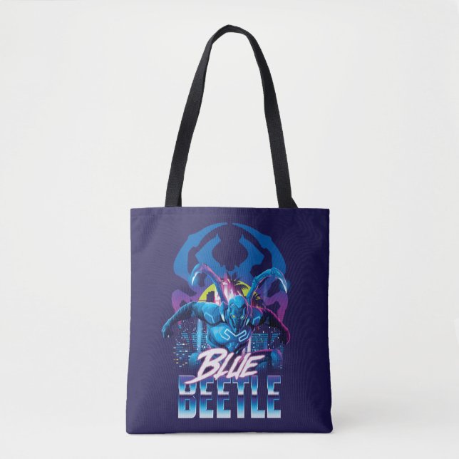 Blue Käfer Retrowave City Sunset (Vorderseite)