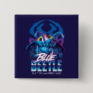 Blue Käfer Retrowave City Sunset Button