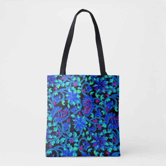 Blue Kalamkari Print Tote Bag (Vorderseite)