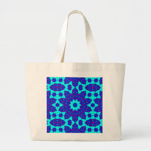 Blue Kaleidoscope Flourished Jumbo Stoffbeutel