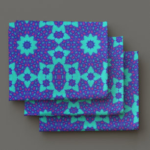 Blue Kaleidoscope Flourished Stoff