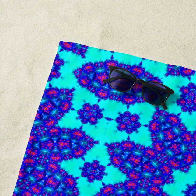 Blue Kaleidoscope Flourished Strandtuch (Beispiel)