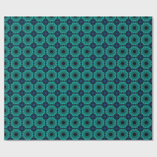 Blue Kaleidoscope Fractal Pattern Geschenkpapier