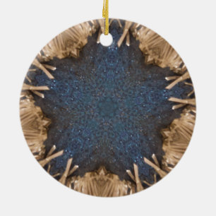 Blue Kaleidoscope Star Wicker Hintergrund Keramik Ornament