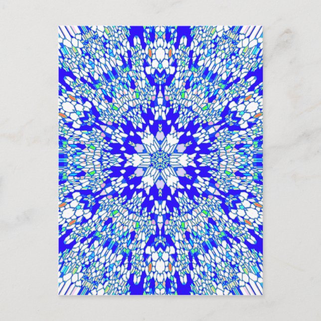Blue Kaleidoskop Postkarte (Vorderseite)