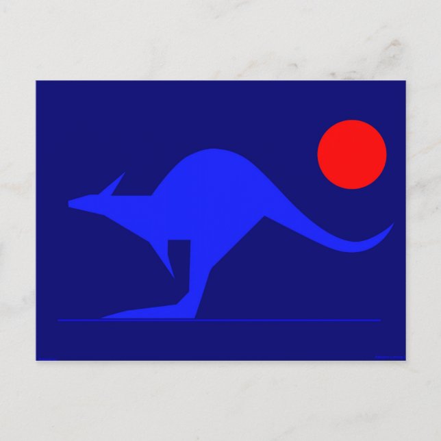 Blue Kangaroo Postkarte (Vorderseite)