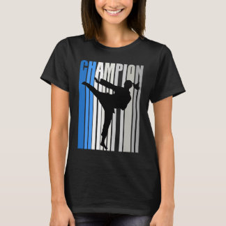 Blue Karate Champion Girls Geburtstag Wettbewerb T-Shirt