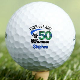 Blue Kariert 50. Geburtstagsparty FORE-Get Age 50 Golfball