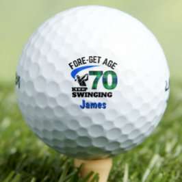 Blue Kariert 70. Geburtstagsparty FORE-Get Age 70 Golfball