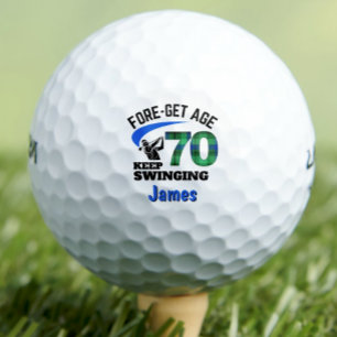Blue Kariert 70. Geburtstagsparty FORE-Get Age 70 Golfball