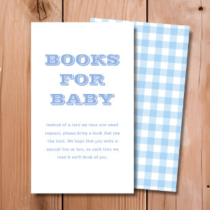 Blue Kariert Books for Baby Babyparty Begleitkarte
