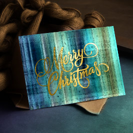 Blue Kariert Christmas Card Feiertagskarte