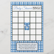 Blue Kariert Elephant Themed Baby Duschspiele