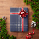 Blue Kariert Farmhouse Country Christmas Geschenk Geschenkpapier<br><div class="desc">Hübsche marineblaue und weiße Weihnachten,  Urlaub oder jeden Anlaß Bauernhaus Muster für alle Ihre Geschenke. Ich Liebe Blau und Weiß.</div>