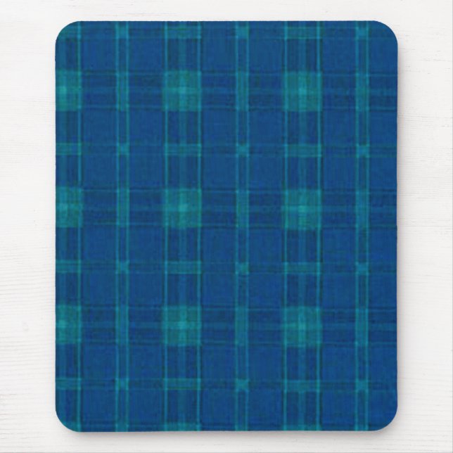Blue Kariert Mouse Pad Mousepad (Vorne)