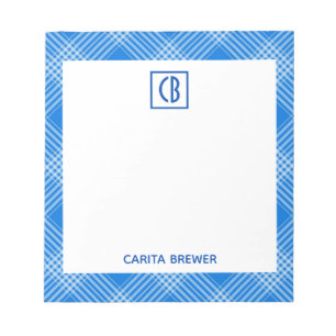 Blue Kariert Notepad Notizblock