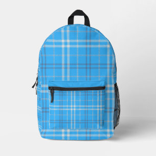 Blue Kariert Pattern Backpack - Stilvoll und funkt Bedruckter Rucksack