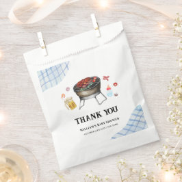 Blue Kariert Retro Country Baby Q Baby Dusche Geschenktütchen