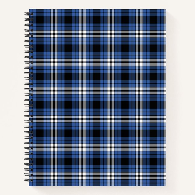 Blue Kariert Spiral Notebook Notizbuch (Vorderseite)