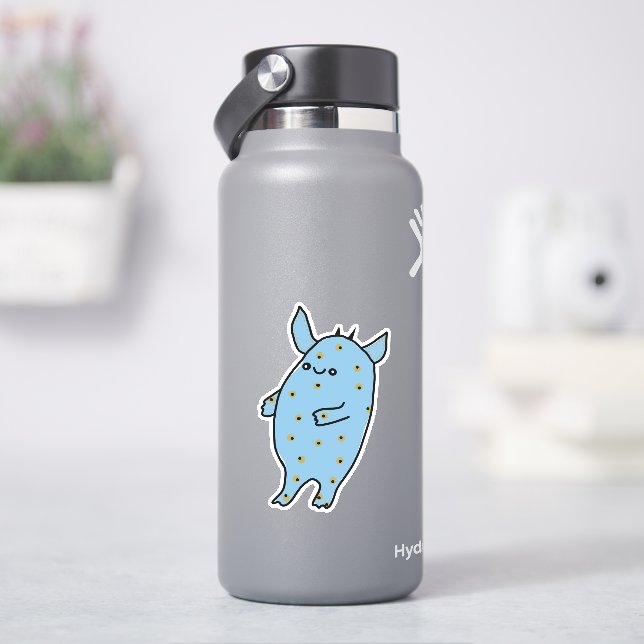 Blue Kawaii Monster Aufkleber (HydroFlask)