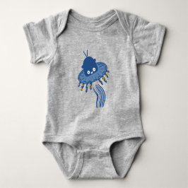 Blue Kawaii Octopus UFO Baby Strampler