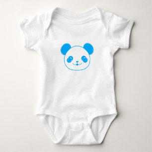 Blue Kawaii Panda Bear Baby Strampler