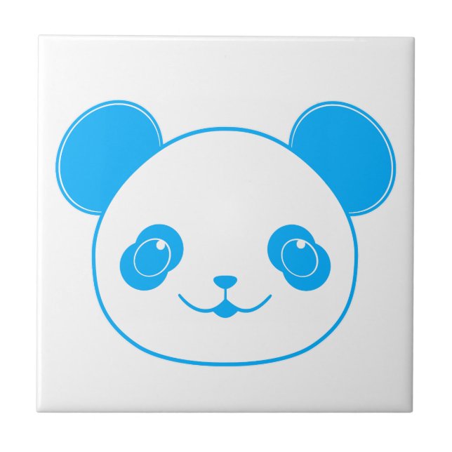 Blue Kawaii Panda Bear Fliese (Vorderseite)