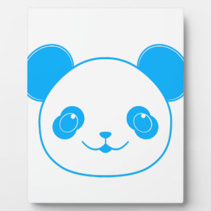 Blue Kawaii Panda Bear Fotoplatte