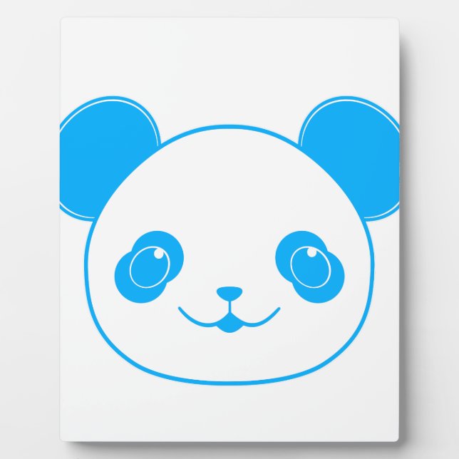 Blue Kawaii Panda Bear Fotoplatte (Vorderseite)