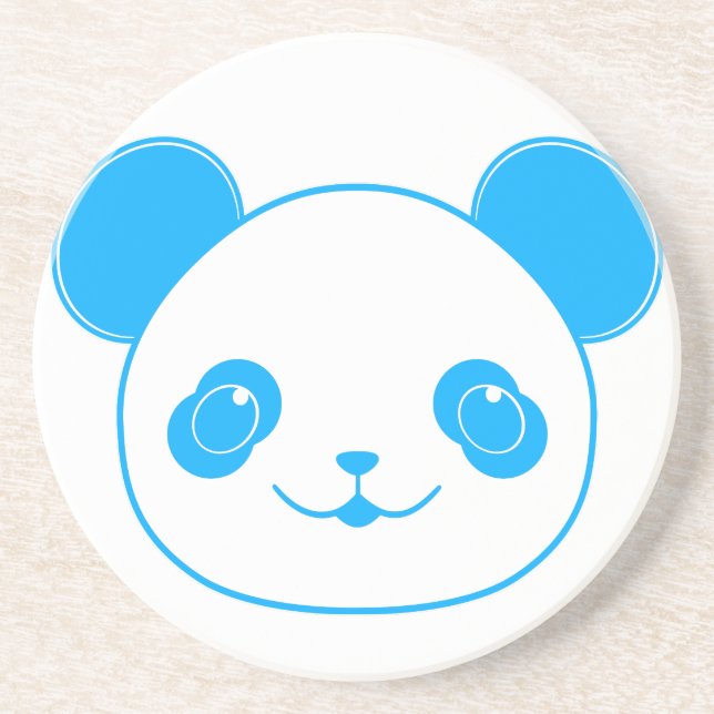 Blue Kawaii Panda Bear Getränkeuntersetzer (Vorne)