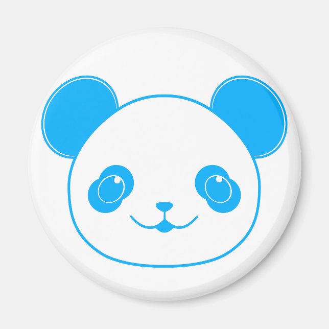 Blue Kawaii Panda Bear Magnet (Vorne)