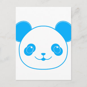 Blue Kawaii Panda Bear Postkarte