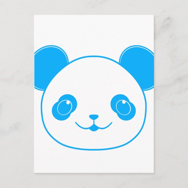 Blue Kawaii Panda Bear Postkarte (Vorderseite)