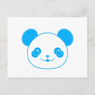 Blue Kawaii Panda Bear Postkarte