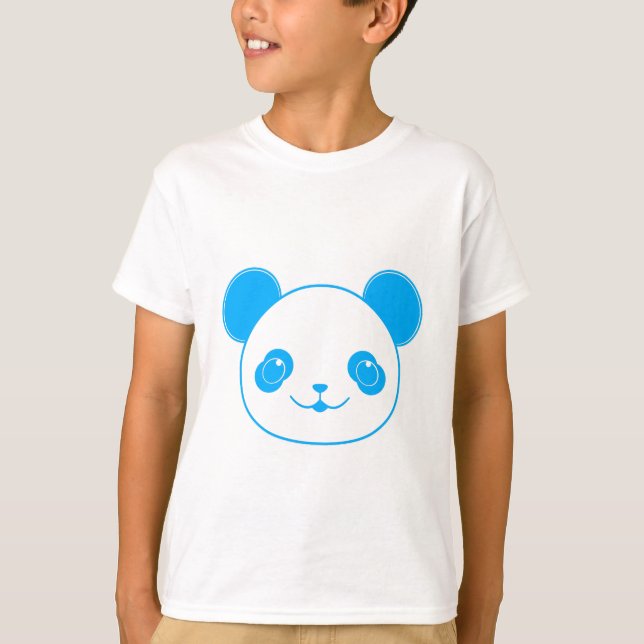 Blue Kawaii Panda Bear T-Shirt (Vorderseite)