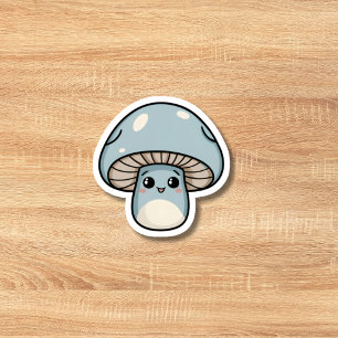 Blue Kawaii-Pilz Aufkleber