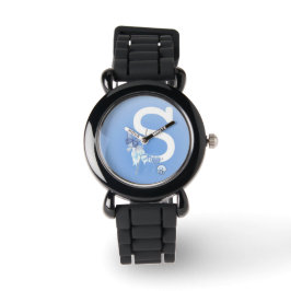Blue Kids Watch - Niedliches "S"-Design für Mädche Armbanduhr