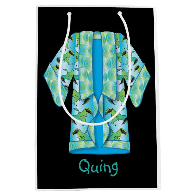 Blue Kimono Gift Bag Mittlere Geschenktüte (Vorderseite)