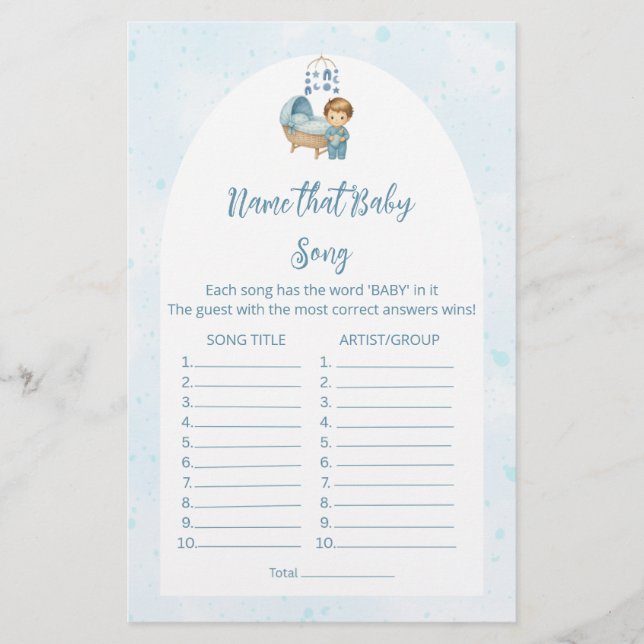 Blue Kinderzimmer Name, das Lied Baby Boy Dusche S (Vorderseite)