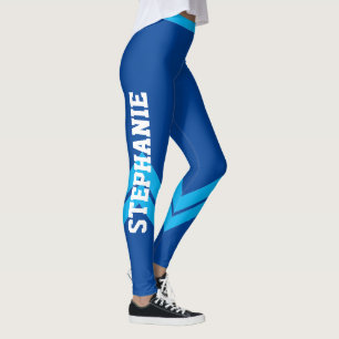 Blue King Aquamarin & White Modern Chic Leggings