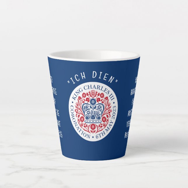 Blue KING CHARLES III Coronation Milchtasse (Vorderseite)