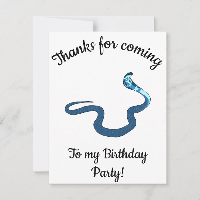 Blue King Cobra Happy B-Day Dankeskarte (Vorderseite)