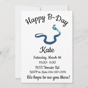 Blue King Cobra Happy B-Day Einladung