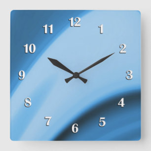 Blue Kitchen 12 Digit Wall Clock Quadratische Wanduhr